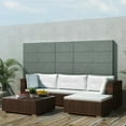 thumbnail image 1 of vidaXL 5 Piece Patio Lounge Set with Cushions Poly Rattan Brown, 1 of 12