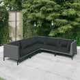 thumbnail image 1 of vidaXL 5 Piece Patio Lounge Set with Cushions Poly Rattan Dark Gray, 1 of 7