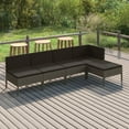 thumbnail image 1 of vidaXL 5 Piece Patio Lounge Set with Cushions Poly Rattan Gray, 3094370, 1 of 6
