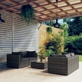 thumbnail image 1 of vidaXL 5 Piece Patio Lounge Set with Cushions Poly Rattan Gray, 1 of 7