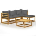 thumbnail image 1 of vidaXL 5 Piece Patio Lounge Set with Cushions Solid Acacia Wood, 1 of 12