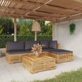 thumbnail image 1 of vidaXL 5 Piece Patio Lounge Set with Cushions Solid Wood Teak, 1 of 9
