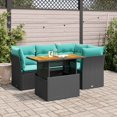 thumbnail image 1 of vidaXL 5 Piece Patio Sofa Set with Cushions Black Poly Rattan, 1 of 6