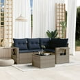 thumbnail image 1 of vidaXL 5 Piece Patio Sofa Set with Cushions Gray Poly Rattan, 1 of 6