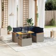 thumbnail image 1 of vidaXL 5 Piece Patio Sofa Set with Cushions Gray Poly Rattan, 1 of 4