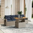 thumbnail image 1 of vidaXL 5 Piece Patio Sofa Set with Cushions Gray Poly Rattan, 1 of 4