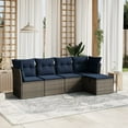 thumbnail image 1 of vidaXL 5 Piece Patio Sofa Set with Cushions Gray Poly Rattan, 1 of 4