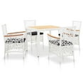 thumbnail image 1 of vidaXL 5 Piece Poly Rattan Outdoor Table and Chairs Patio Dining Set White, 1 of 11