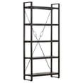 thumbnail image 1 of vidaXL 5-Tier Bookcase Black 35.4"x11.8"x70.9" Solid Mango Wood, 1 of 10