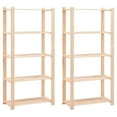 thumbnail image 1 of vidaXL 5-Tier Storage Racks 2 pcs 31.5"x15"x66.9" Solid Pinewood 551.2 lb, 1 of 8