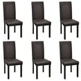 thumbnail image 1 of vidaXL 6 Modern Artificial Leather Wooden Dining Chairs Brown, 1 of 13