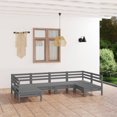 thumbnail image 1 of vidaXL 6 Piece Patio Lounge Set Gray Solid Pinewood, 1 of 25