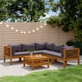 thumbnail image 1 of vidaXL 6 Piece Patio Lounge Set with Cushion Solid Acacia Wood, 1 of 10