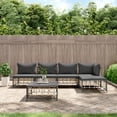 thumbnail image 1 of vidaXL 6 Piece Patio Lounge Set with Cushions Anthracite Poly Rattan, 1 of 9