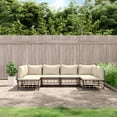 thumbnail image 1 of vidaXL 6 Piece Patio Lounge Set with Cushions Anthracite Poly Rattan, 1 of 7