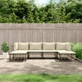thumbnail image 1 of vidaXL 6 Piece Patio Lounge Set with Cushions Anthracite Poly Rattan, 1 of 8