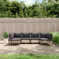 thumbnail image 1 of vidaXL 6 Piece Patio Lounge Set with Cushions Anthracite Poly Rattan, 1 of 7