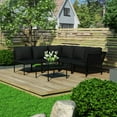 thumbnail image 1 of vidaXL 6 Piece Patio Lounge Set with Cushions Black PVC, 1 of 12