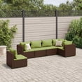thumbnail image 1 of vidaXL 6 Piece Patio Lounge Set with Cushions Brown Poly Rattan, 1 of 8