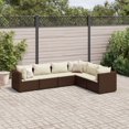 thumbnail image 1 of vidaXL 6 Piece Patio Lounge Set with Cushions Brown Poly Rattan, 1 of 183
