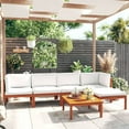 thumbnail image 1 of vidaXL 6 Piece Patio Lounge Set with Cushions Cream Solid Acacia Wood, 1 of 12