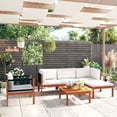 thumbnail image 1 of vidaXL 6 Piece Patio Lounge Set with Cushions Cream Solid Acacia Wood, 1 of 12
