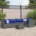 thumbnail image 1 of vidaXL 6 Piece Patio Lounge Set with Cushions Gray Poly Rattan, 1 of 196