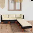 thumbnail image 1 of vidaXL 6 Piece Patio Lounge Set with Cushions Poly Rattan Black, 1 of 7