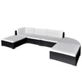 thumbnail image 1 of vidaXL 6 Piece Patio Lounge Set with Cushions Poly Rattan Black, 1 of 4