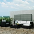 thumbnail image 1 of vidaXL 6 Piece Patio Lounge Set with Cushions Poly Rattan Black, 1 of 11