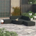thumbnail image 1 of vidaXL 6 Piece Patio Lounge Set with Cushions Poly Rattan Black, 1 of 10