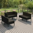 thumbnail image 1 of vidaXL 6 Piece Patio Lounge Set with Cushions Poly Rattan Black, 1 of 4