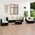 thumbnail image 1 of vidaXL 6 Piece Patio Lounge Set with Cushions Poly Rattan Black, 1 of 12