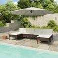 thumbnail image 1 of vidaXL 6 Piece Patio Lounge Set with Cushions Poly Rattan Brown, 1 of 5