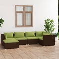 thumbnail image 1 of vidaXL 6 Piece Patio Lounge Set with Cushions Poly Rattan Brown, 1 of 12