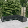 thumbnail image 1 of vidaXL 6 Piece Patio Lounge Set with Cushions Poly Rattan Dark Gray, 1 of 7