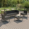 thumbnail image 1 of vidaXL 6 Piece Patio Lounge Set with Cushions Poly Rattan Gray, 1 of 6