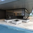 thumbnail image 1 of vidaXL 6 Piece Patio Lounge Set with Cushions Poly Rattan White, 1 of 3