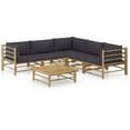 thumbnail image 1 of vidaXL Garden Lounge Set Dark Grey Bamboo Large Modular, 1 of 2