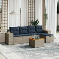 thumbnail image 1 of vidaXL 6 Piece Patio Sofa Set with Cushions Gray Poly Rattan, 1 of 4
