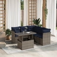 thumbnail image 1 of vidaXL 6 Piece Patio Sofa Set with Cushions Gray Poly Rattan, 1 of 10