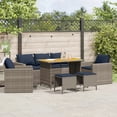 thumbnail image 1 of vidaXL 6 Piece Patio Sofa Set with Cushions Gray Poly Rattan, 1 of 8