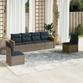thumbnail image 1 of vidaXL 6 Piece Patio Sofa Set with Cushions Gray Poly Rattan, 1 of 9