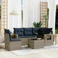 thumbnail image 1 of vidaXL 6 Piece Patio Sofa Set with Cushions Gray Poly Rattan, 1 of 10