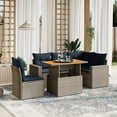 thumbnail image 1 of vidaXL 6 Piece Patio Sofa Set with Cushions Gray Poly Rattan, 1 of 4