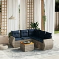 thumbnail image 1 of vidaXL 6 Piece Patio Sofa Set with Cushions Gray Poly Rattan, 1 of 6