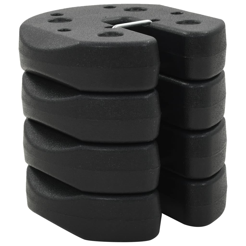 Black Concrete and Plastic Gazebo Weight Plates Set