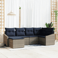 thumbnail image 1 of vidaXL 7 Piece Garden Sofa Set with Cushions Light Gray Poly Rattan, 1 of 5
