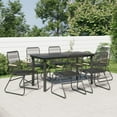 thumbnail image 1 of vidaXL 7 Piece Patio Dining Set Black PVC Rattan, 1 of 12