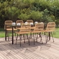 thumbnail image 1 of vidaXL 7 Piece Patio Dining Set Black Poly Rattan, 1 of 10